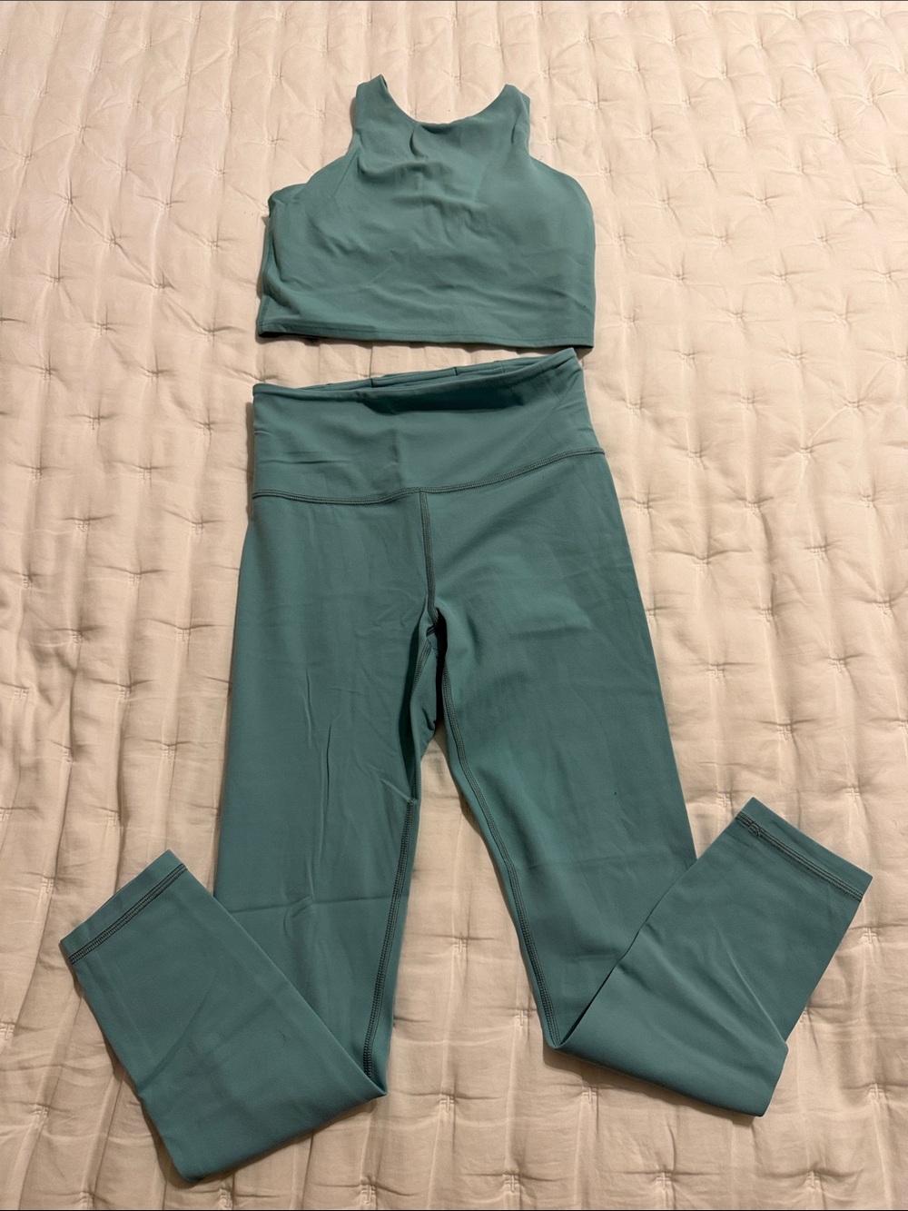 Aqua Seamless Crop Top & High-Waist Leggings Set